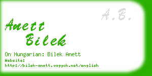 anett bilek business card